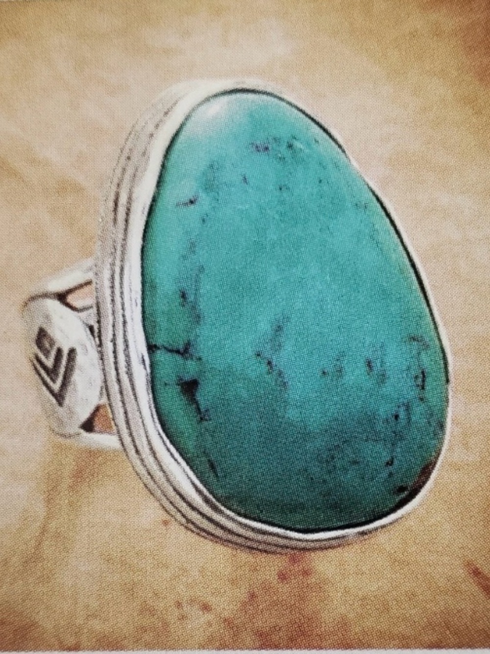 Vintage Silpada Sterling Silver Tumbled Turquoise Ring R2017 Size 4 3/4